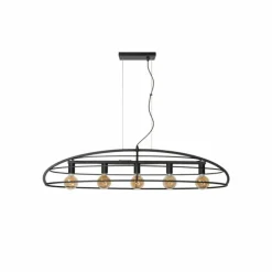 Suspension Lucide DIKRA Noir, 5 lumières
