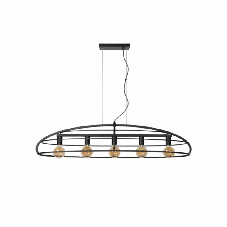 Suspension Lucide DIKRA Noir, 5 lumières