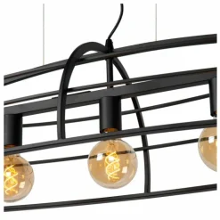 Suspension Lucide DIKRA Noir, 5 lumières