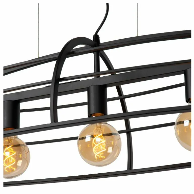 Suspension Lucide DIKRA Noir, 5 lumières