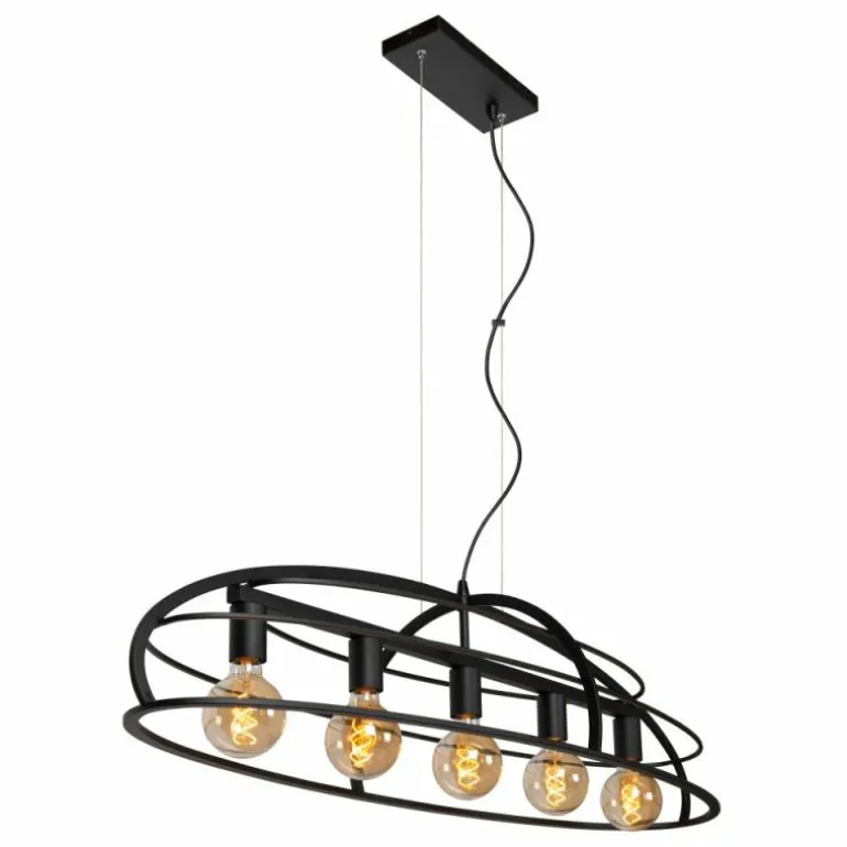 Suspension Lucide DIKRA Noir, 5 lumières