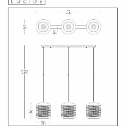 Suspension Lucide ERYN Chrome, 3 lumières