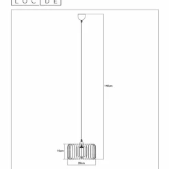 Suspension Lucide ETTA Bois foncé, 1 lumière