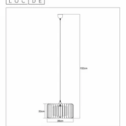 Suspension Lucide ETTA Bois foncé, 1 lumière