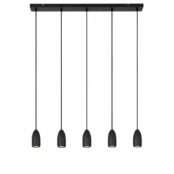 Suspension Lucide EVORA Noir, 5 lumières