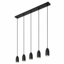 Suspension Lucide EVORA Noir, 5 lumières