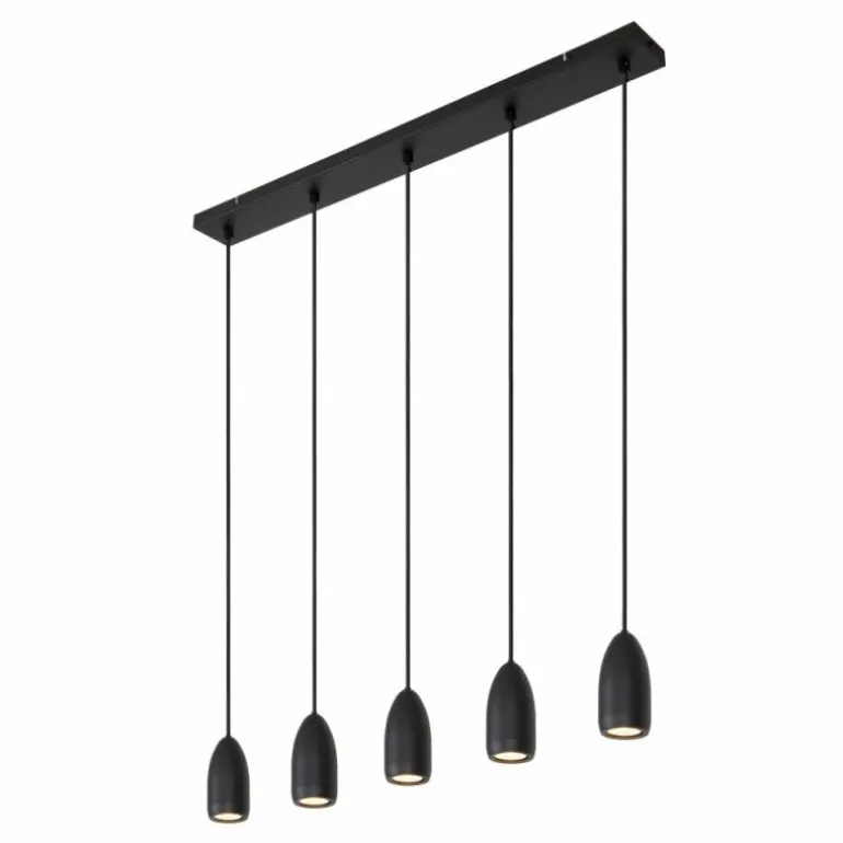 Suspension Lucide EVORA Noir, 5 lumières