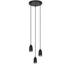 Suspension Lucide EVORA Noir, 3 lumières