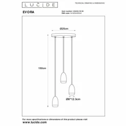 Suspension Lucide EVORA Noir, 3 lumières