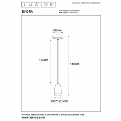 Suspension Lucide EVORA Taupe, 1 lumière