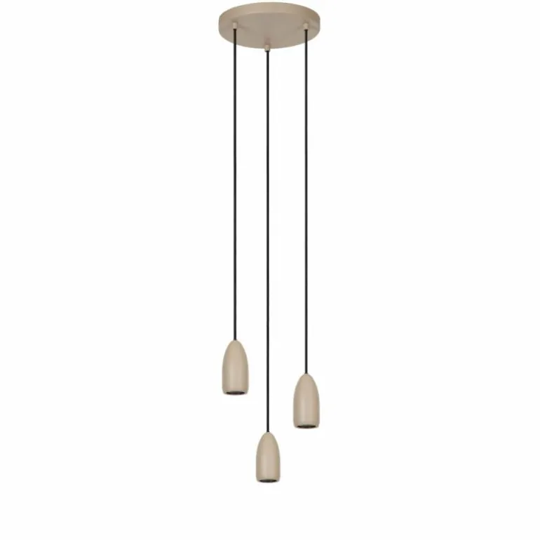 Suspension Lucide EVORA Taupe, 3 lumières