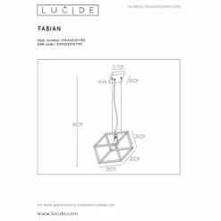 Suspension Lucide FABIAN Noir, 1 lumière