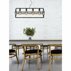 Suspension Lucide FABIAN Noir, 4 lumières