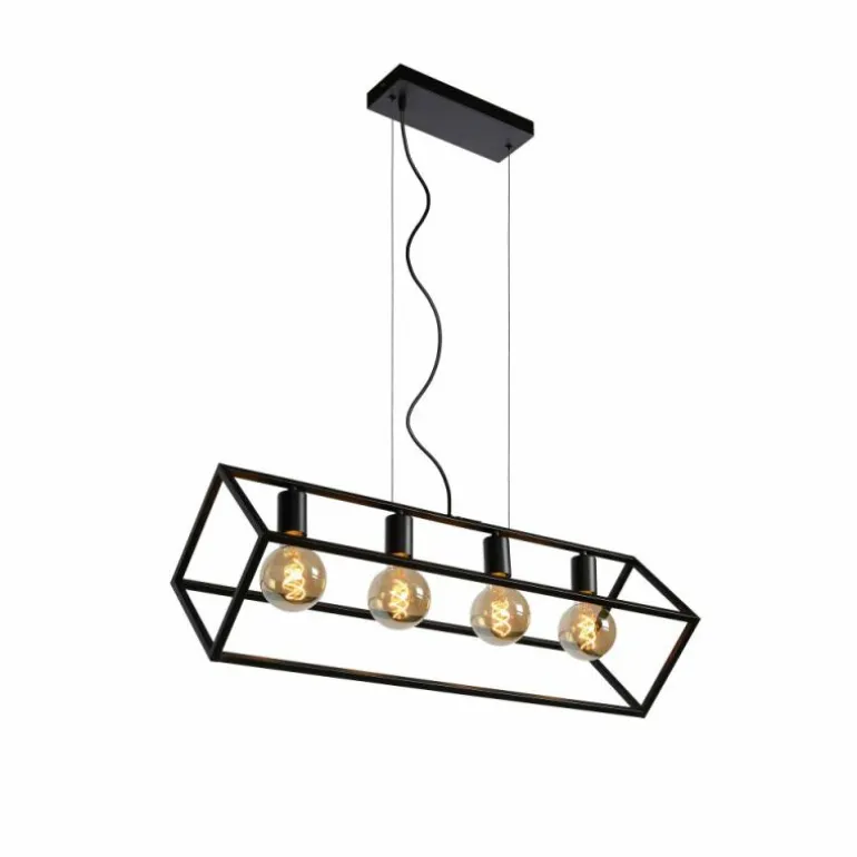 Suspension Lucide FABIAN Noir, 4 lumières