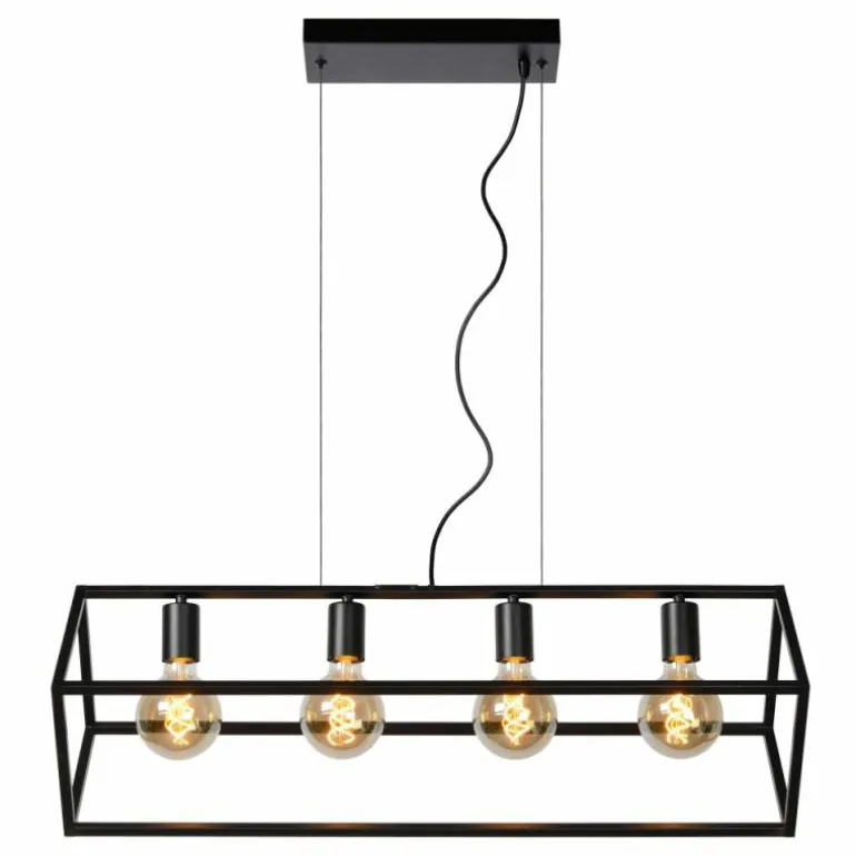 Suspension Lucide FABIAN Noir, 4 lumières