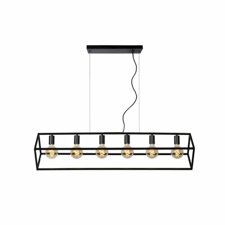 Suspension Lucide FABIAN Noir, 6 lumières