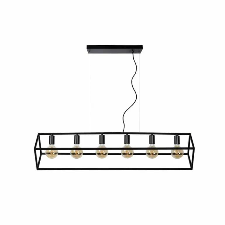 Suspension Lucide FABIAN Noir, 6 lumières