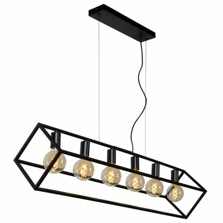 Suspension Lucide FABIAN Noir, 6 lumières