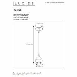 Suspension Lucide FAVORI Blanc, 1 lumière