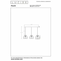 Suspension Lucide FILOX Noir, 3 lumières