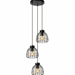 Suspension Lucide FILOX Noir, 3 lumières