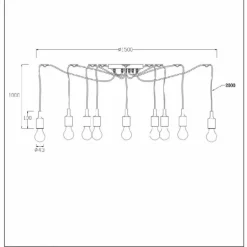 Suspension Lucide FIX MULTIPLE Noir, 10 lumières