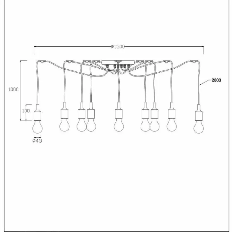 Suspension Lucide FIX MULTIPLE Noir, 10 lumières