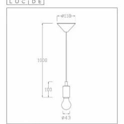 Suspension Lucide FIX Noir, 1 lumière