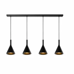 Suspension Lucide GIPSY Noir, 4 lumières