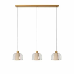 Suspension Lucide GUNHILD Or, Laiton, 3 lumières