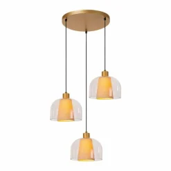 Suspension Lucide GUNHILD Or, Laiton, 3 lumières