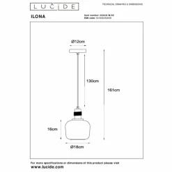 Suspension Lucide ILONA Noir, 1 lumière