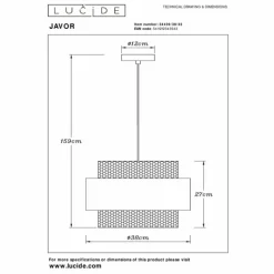 Suspension Lucide JAVOR Écru, 1 lumière
