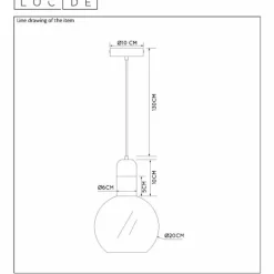 Suspension Lucide JULIUS Gris, 1 lumière