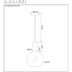 Suspension Lucide JULIUS Gris, 1 lumière