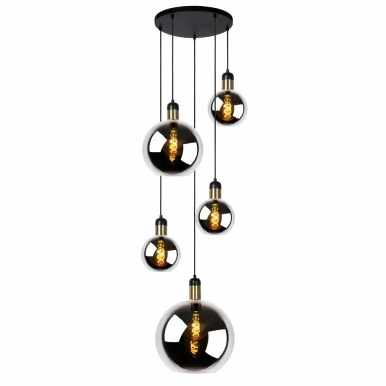 Suspension Lucide JULIUS Noir, 5 lumières