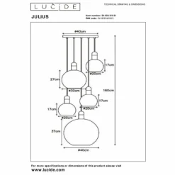 Suspension Lucide JULIUS Blanc, 5 lumières