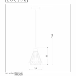 Suspension Lucide KYARA Blanc, 1 lumière