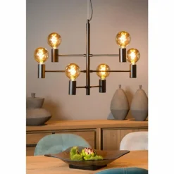 Suspension Lucide LEANNE Noir, 6 lumières