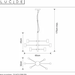 Suspension Lucide LEANNE Noir, 6 lumières