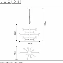 Suspension Lucide LEANNE Noir, 10 lumières