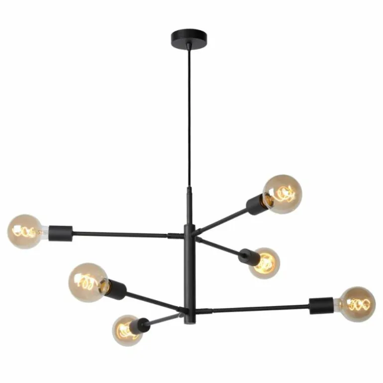 Suspension Lucide LESTER Noir, 6 lumières