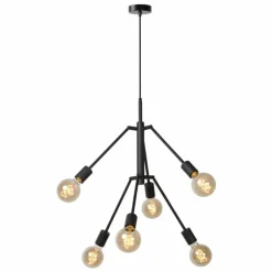 Suspension Lucide LESTER Noir, 6 lumières