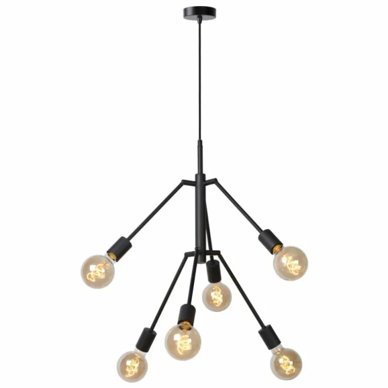 Suspension Lucide LESTER Noir, 6 lumières
