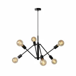 Suspension Lucide LESTER Noir, 6 lumières