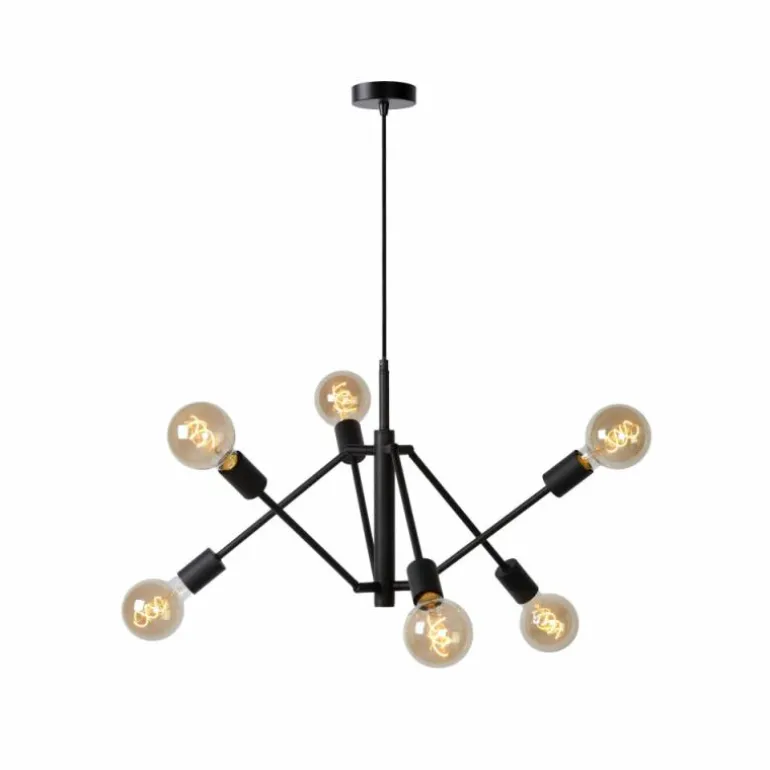 Suspension Lucide LESTER Noir, 6 lumières