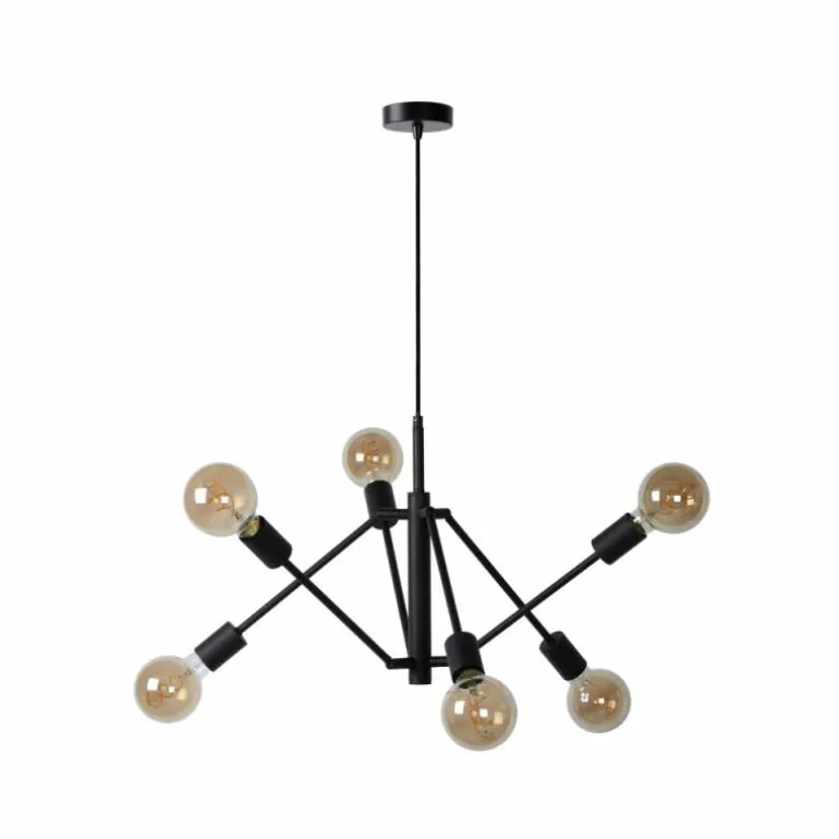 Suspension Lucide LESTER Noir, 6 lumières