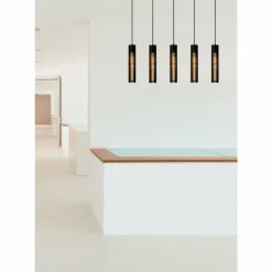 Suspension Lucide LIONEL Noir, 5 lumières