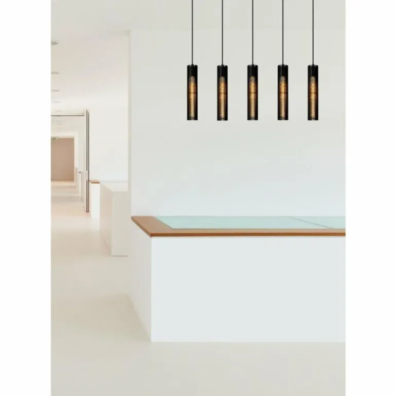 Suspension Lucide LIONEL Noir, 5 lumières