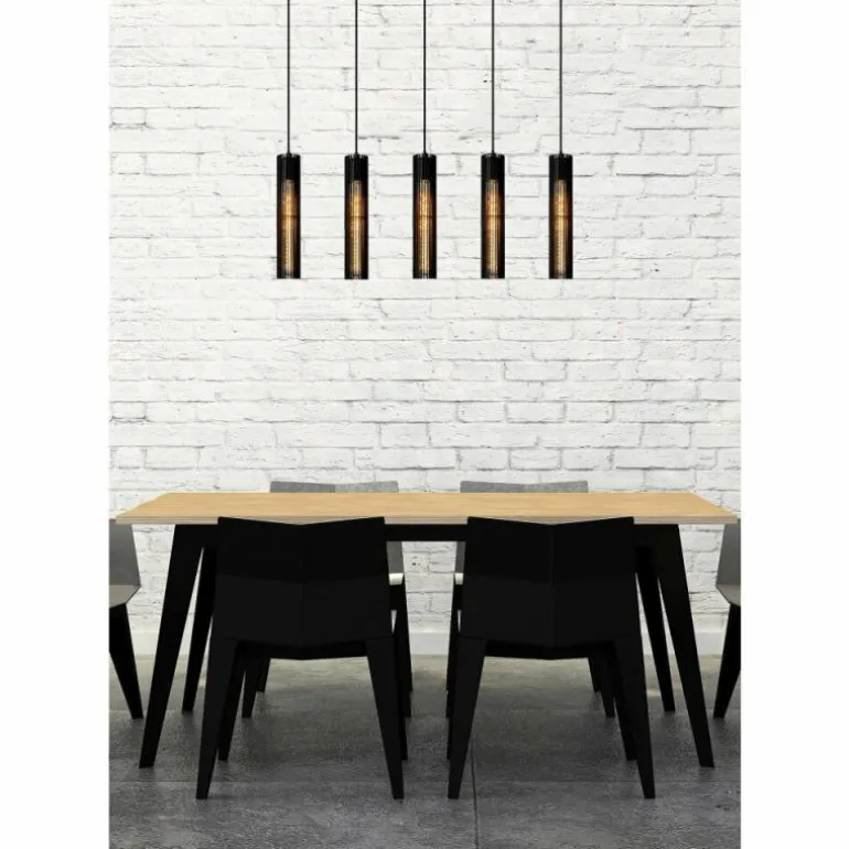 Suspension Lucide LIONEL Noir, 5 lumières